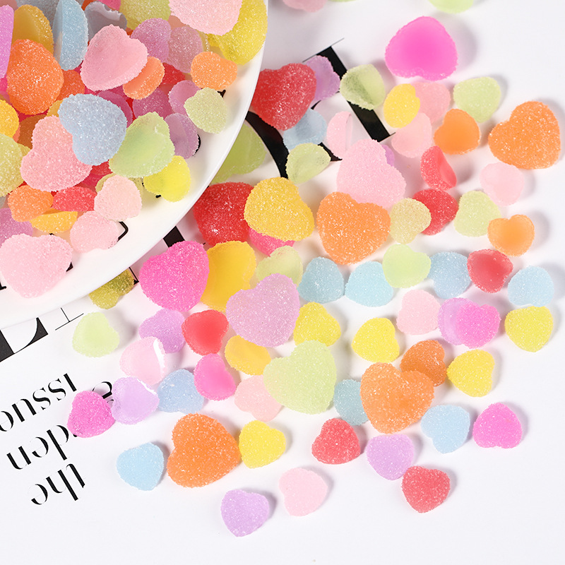 Accesorios de resina suave caramelo amor jalea efecto DIY crema pegamento teléfono móvil Shell parche caja almacenamiento material la horquilla