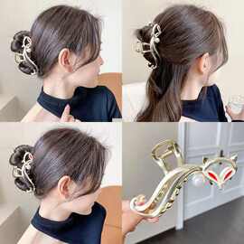 新妲己魅惑女个性滴油狐狸抓夹2022新款盘发鲨鱼夹 头饰批发