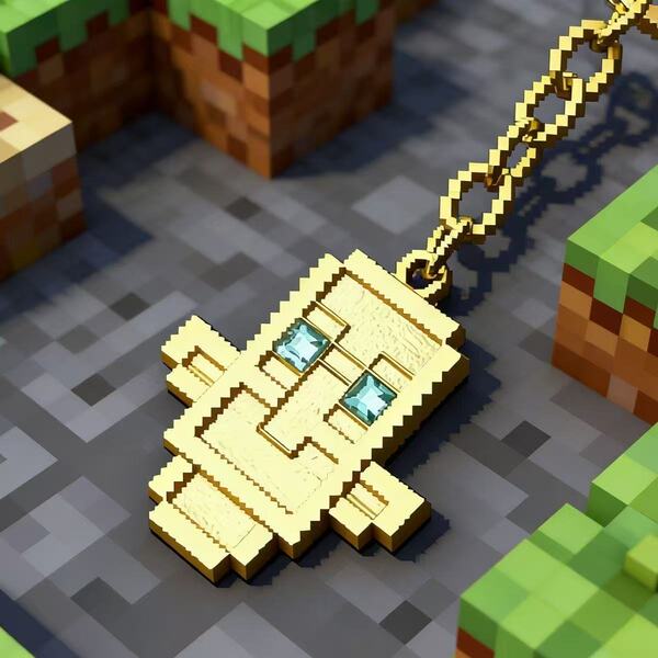 Minecraft Resurrection Undead Totem Keychain Pendant Metal Cyber…