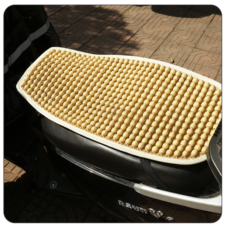 Universal Electric Vehicle Seat Cushion, Summer Breathable Wooden Bead Seat Pad, Non-Slip, Sun Protection, Electric Bike Seat Cover, Cooling Pad Wholesale