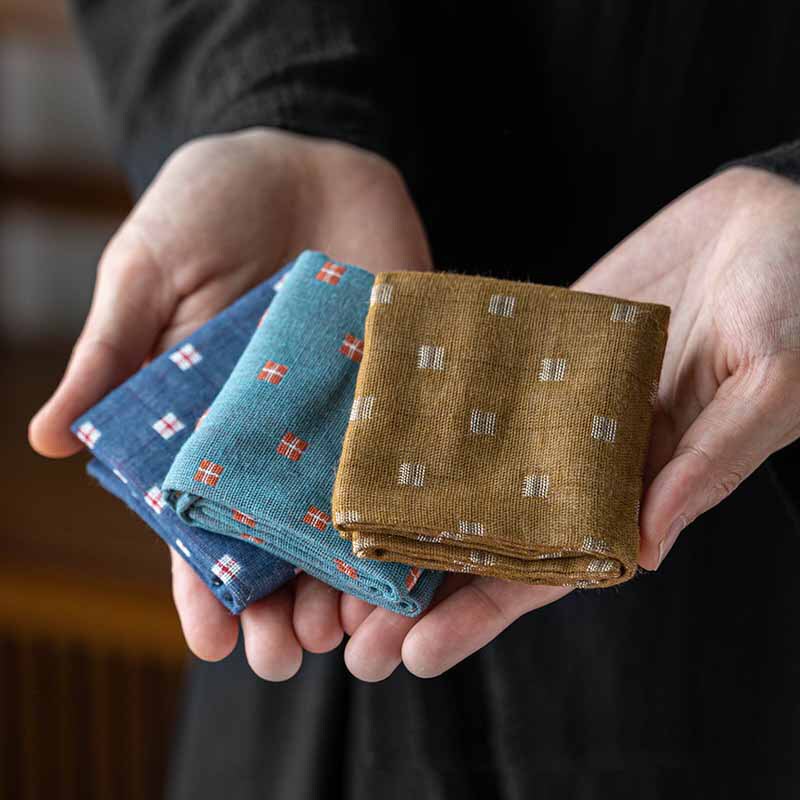 Cotton and linen absorbent tea towel Japanese small fresh clean square tea towel tea ceremony accessories simple tea tablecloth wipe factory wholesale