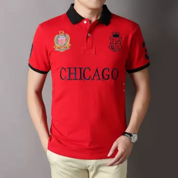 New polo shirt men short sleeve Chicago royal leisure sports color pure cotton embroidery European code cross-border foreign trade - ShopShipShake