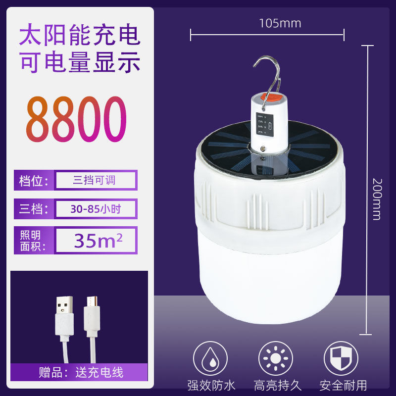 Lámpara de emergencia de apagón mercado nocturno puesto móvil recargable lámpara inalámbrica lámpara doméstica camping lámpara LED superbrillante fábrica de bombillas comercio exterior