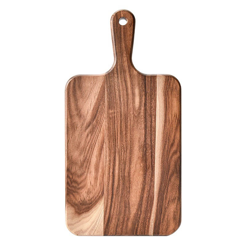 Двусторонняя деревянная разделочная доска из акации Разделочная доска из цельного дерева Кухонная бытовая Ручка Albizia Деревянная разделочная доска Доска для внешней торговли Разделочная доска для пиццы