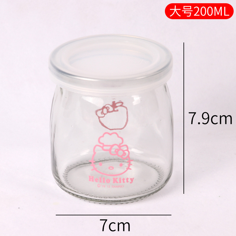 Vaso para pudín con tapa, botella de vidrio para pudín, tarro de miel, gelatina, vaso para mousse de leche de doble capa, vaso para yogur, patrones creativos al por mayor