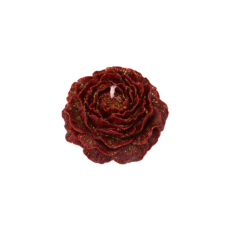 Vela dorada de baja temperatura tipo SM, vela de goteo romántica con fragancia de peonía rosa