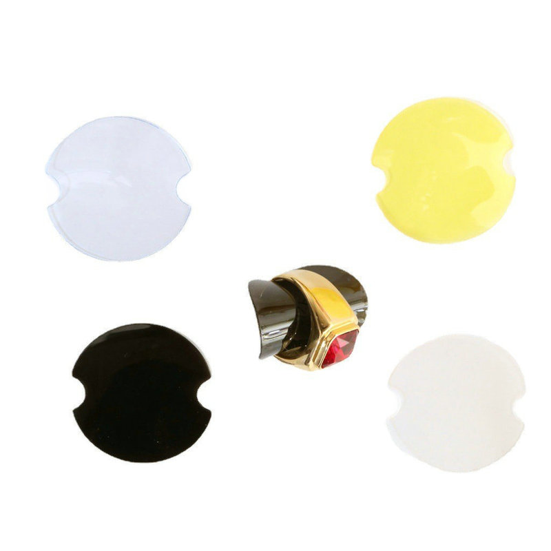 4cm Round Plastic Ring Piece Display Card Position Jewelry Stand Jewelry Props Transparent Color Black Yellow Frosted