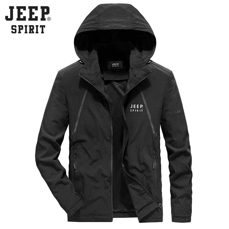 JEEP SPIRIT Весенняя деловая Повседневная быстросохнущая куртка с капюшоном, Мужская Весенняя тонкая куртка, Топ 9902JP