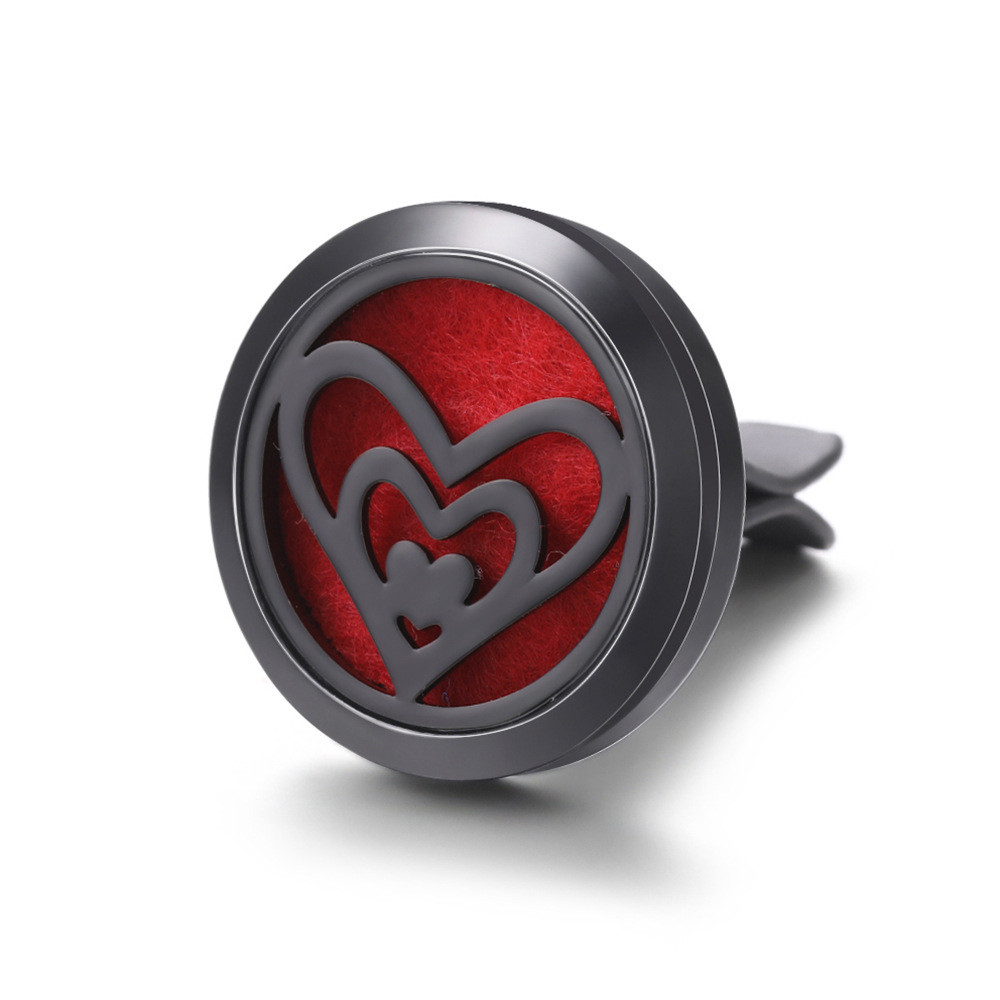 pistola de acero inoxidable negro hueco coche ventilación abrazadera de automóvil perfume árbol de vida automóvil perfume caja de difusión de perfume