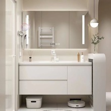 现代简约洗脸盆柜洗手盆陶瓷一体盆浴室柜组合新款卫生间卫浴套装