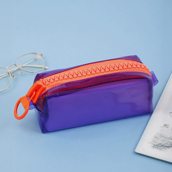 With zipper, purple, orange