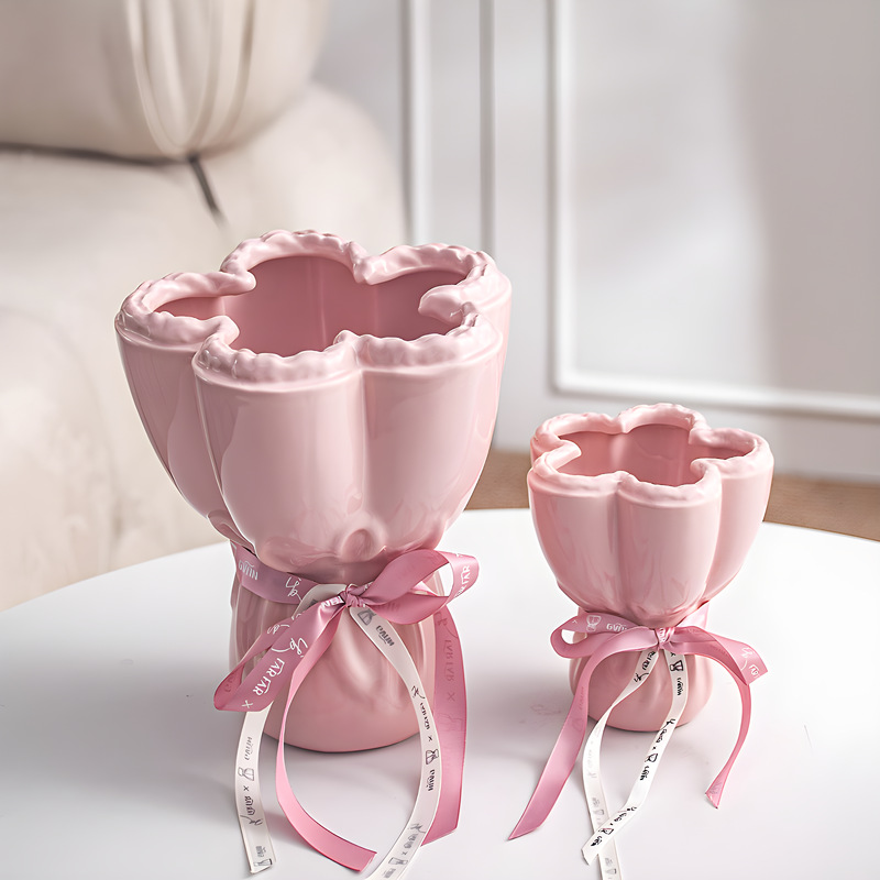 Mini Small Bouquet, Ceramic Vase, Home Decoration Ornaments, Vase, Good-Looking Best Friend Wedding Gift