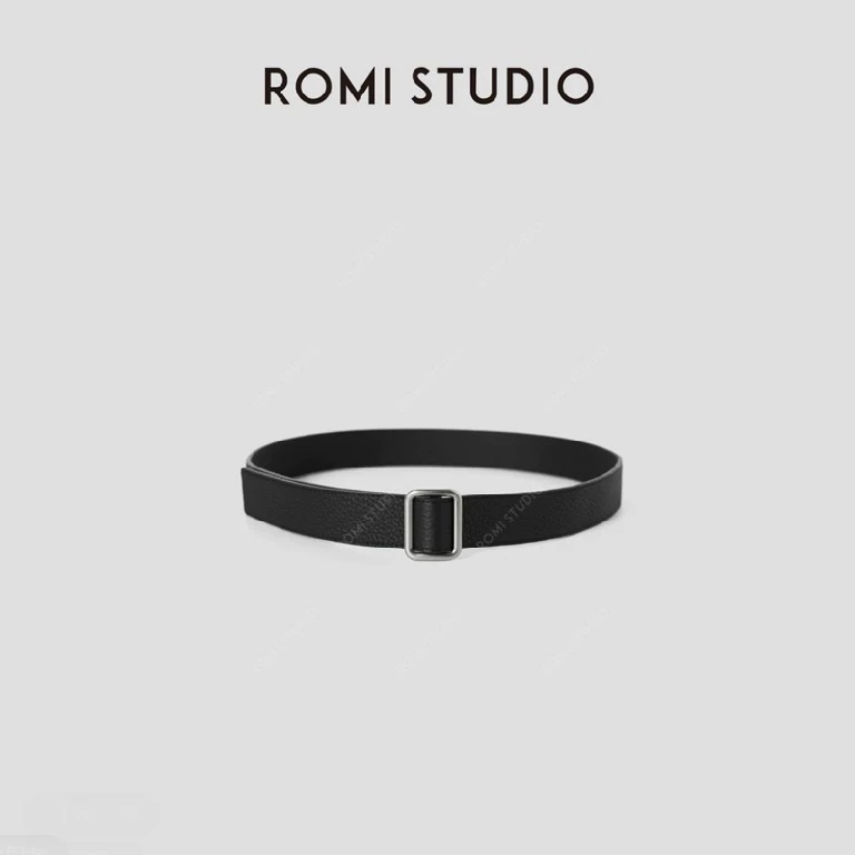 Пояс из натуральной кожи первого слоя ROMI STUDIO «Relaxed New York» без пряжки, черный, RW24LP30853