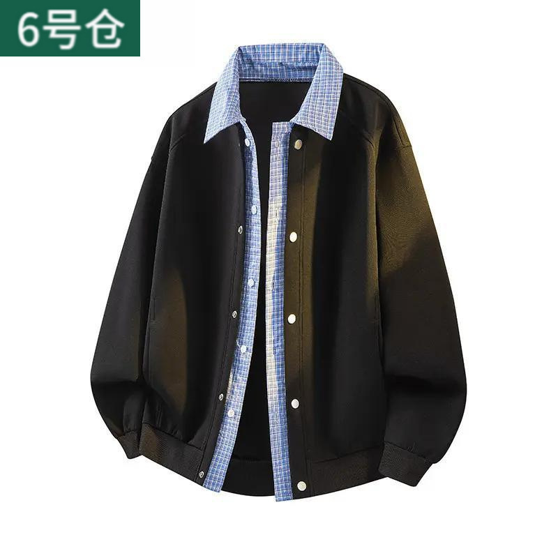 Fake Two-Piece Jacket for Men, New Spring Style, Loose Casual Lapel Coat, Trendy