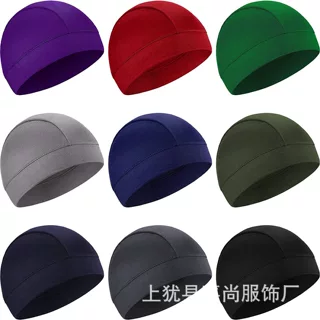 户外防晒骑行小帽透气吸汗速干瓜皮帽包头薄款头盔内衬帽光头帽子