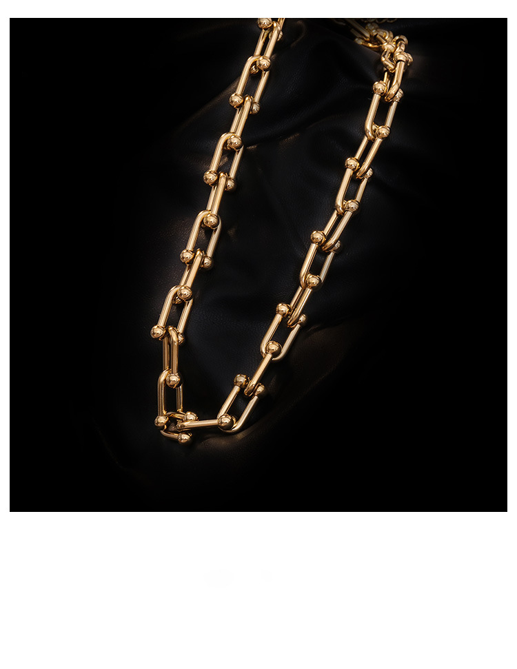1 Piece Quantity Fashion Geometric Titanium Steel Patchwork Plating Chain Necklace 1 Piece