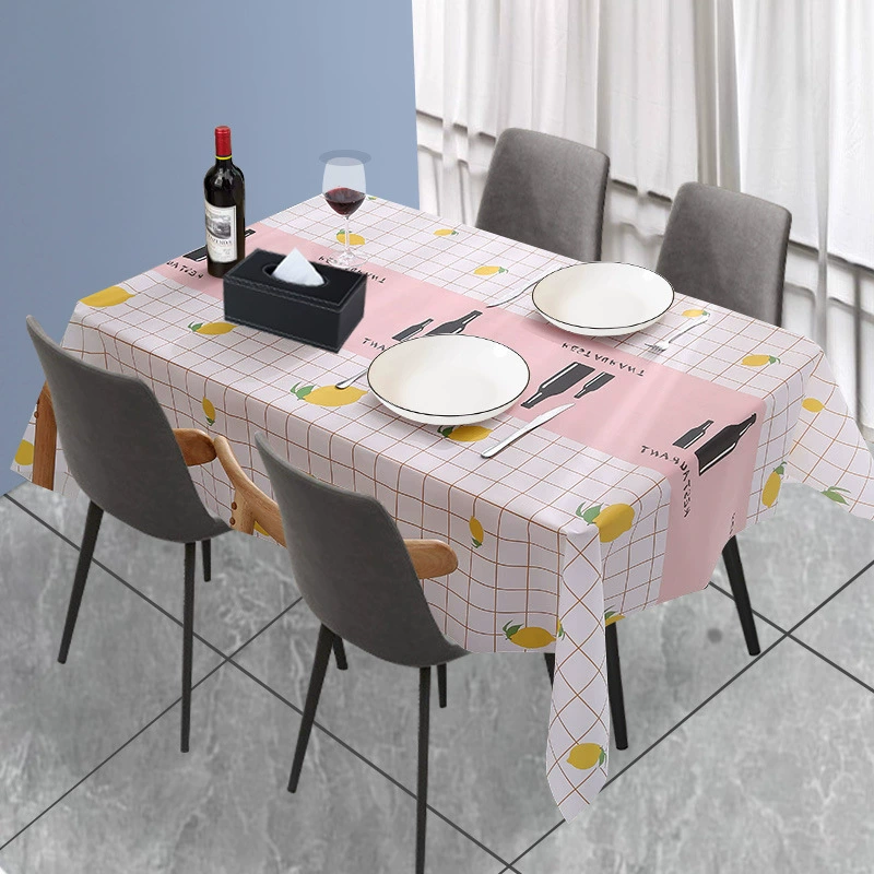 PEVA tablecloth, red Nordic check, oil-proof and waterproof, multiple sizes