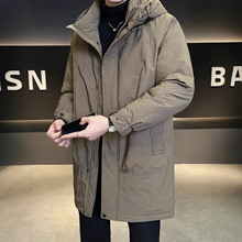 中长款男士羽绒服冬季2025新款连帽加厚高级感潮牌男冬装风衣外套