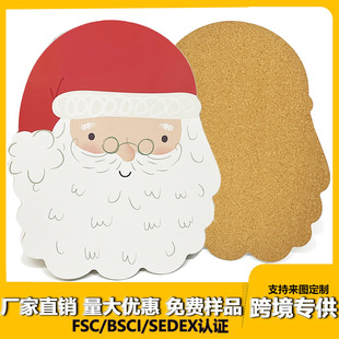 Amazon Custom Christmas MDF Dining Table Mat Round Sublimation Heat Resistant Stain Resistant Hard Board Cork Mat