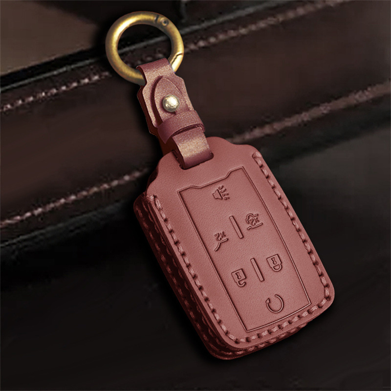 Cross-border car key cover for universal GMC pickup retro leather protective cover creative keychain