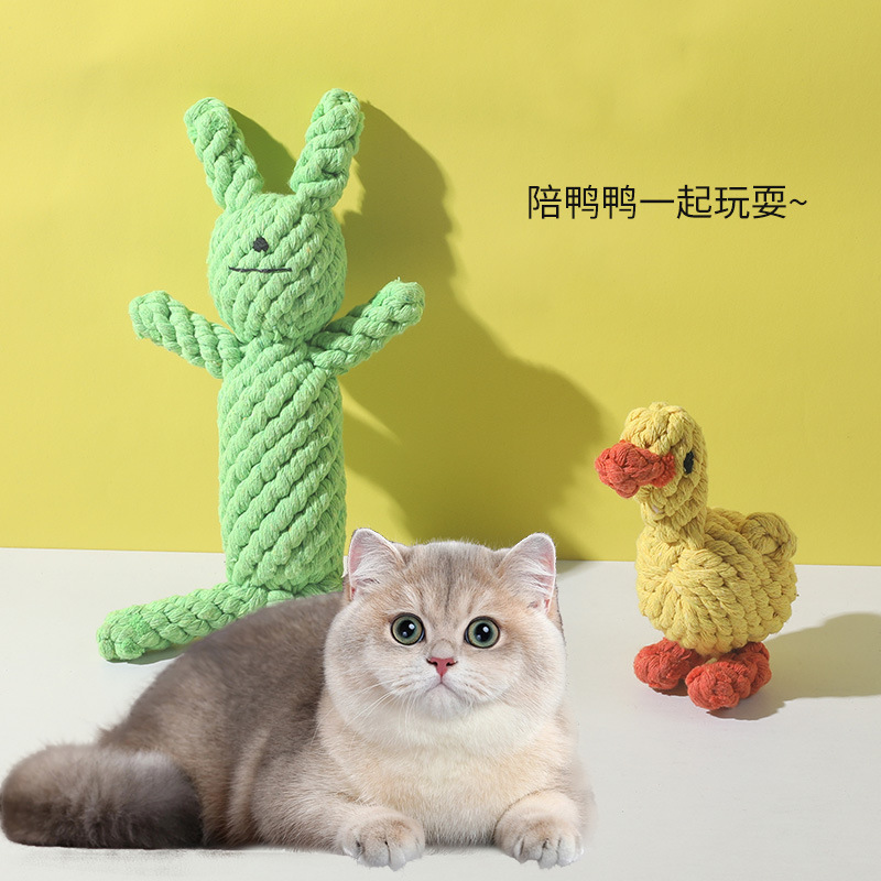 아마존 애완 동물 장난감 땋은 동물 면화 밧줄 젖니가 남 고양이와 개 장난감 도매 강아지 애완 동물 씹는 밧줄 장난감
