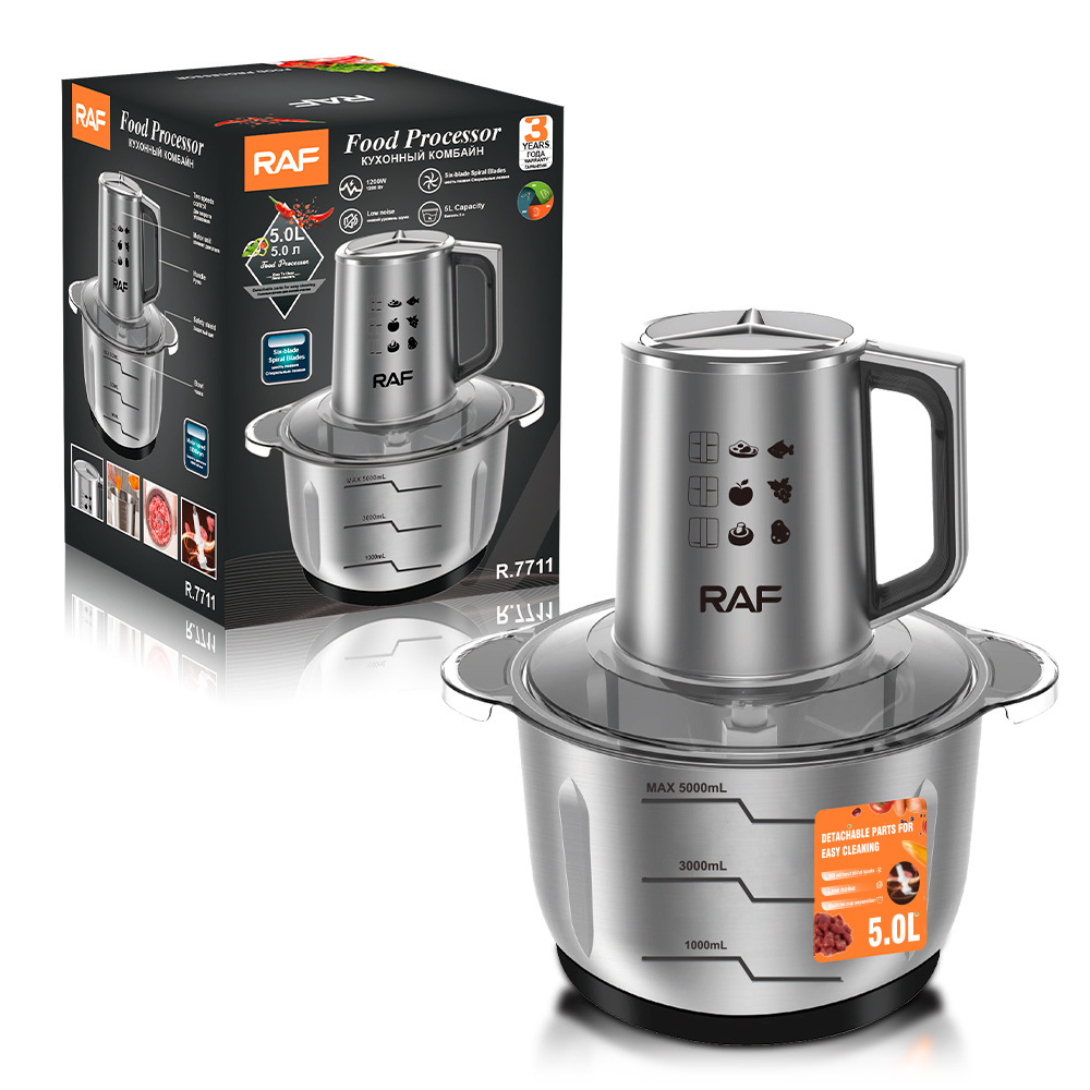 Picadora de carne eléctrica europea RAF dos en uno máquina de relleno de gran capacidad máquina de ajo máquina de carne 5L hogar transfronterizo