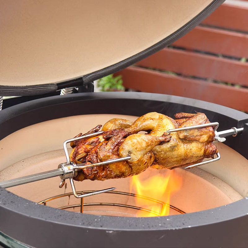 Automatic Chicken Grill with Electric Motor, Stainless Steel Cast Iron Ceramic Oven