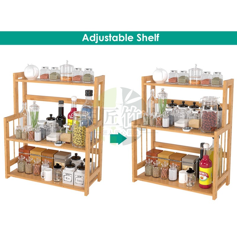 Bamboo Spice Rack Bottle Jars