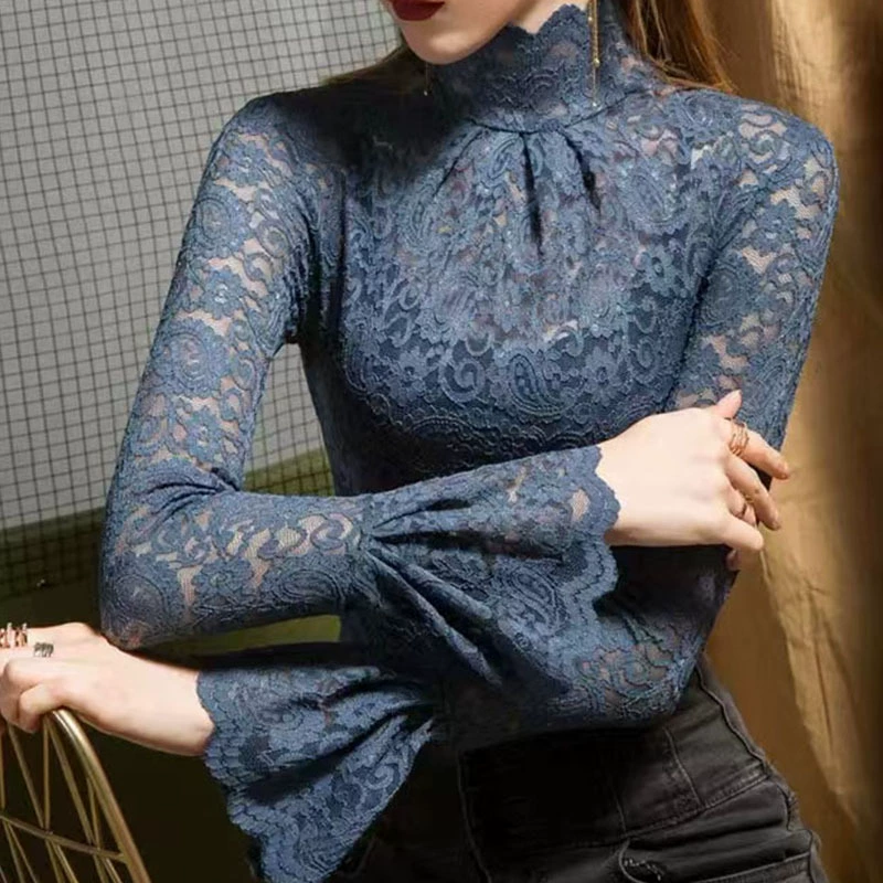 Demi-season silk megaphone, high collar