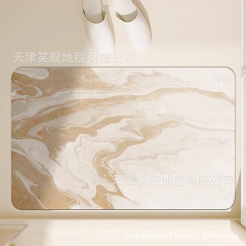 现代简约几何家用浴室硅藻泥地垫吸水速干卫生间门口地垫防滑批发|undefined