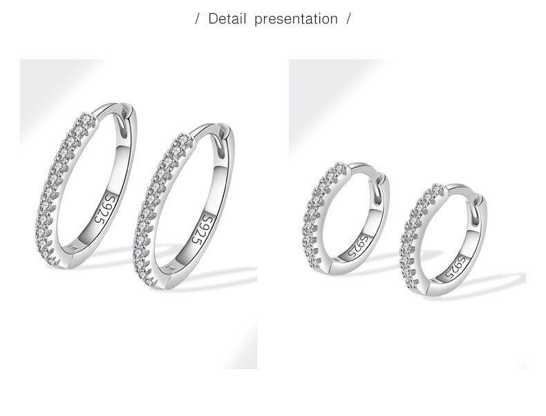 Daily Occasion 1 Pair 925 Sterling Silver 925 Sterling Silver Earrings Geometric Earrings