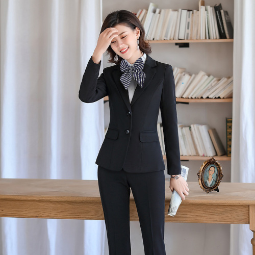 Professional Women's Suit Set Hotel Front Desk Manager Workwear Autumn/Winter Elegant Civil Servant Formal Little Suit Jacket