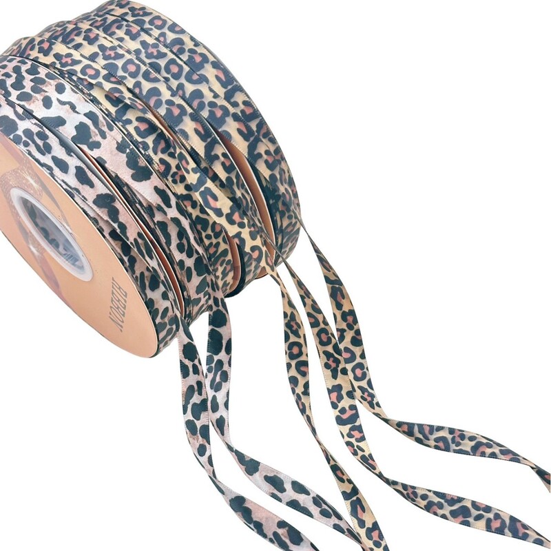 1cm Double-Sided Printed Polyester Ribbon with Leopard Print, Handmade DIY Bow Hair Accessories, Clothing Accessories, Gift Box 1cm Double-Sided Printed Polyester Ribbon with Leopard Print, Handmade DIY Bow Hair Accessories, Clothing Accessories, Gift Box