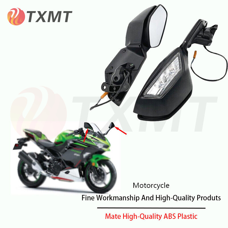 Suitable for Kawasaki H2 NINJA 400 ZX-4R LED turn signal rearview mirror rearview mirror motorcycle