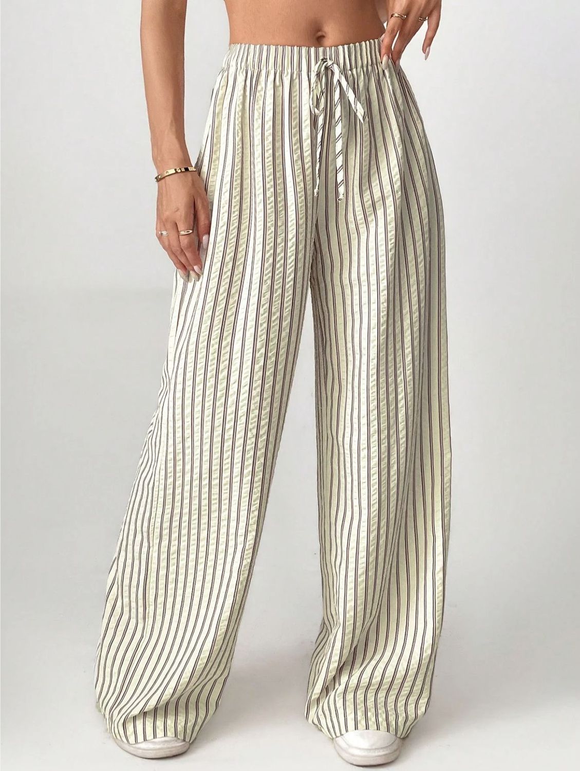 Women's Clothing Women's Clothing Women's Versatile Striped Casual Straight Leg Trousers Fashion Summer For Formal & Casual For Women_ecoleips.com