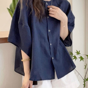 Fashion Casual Dopamine Short-Sleeve Shirt for Women, Summer Solid Color Plus Size Loose Slimming Round Neck Top