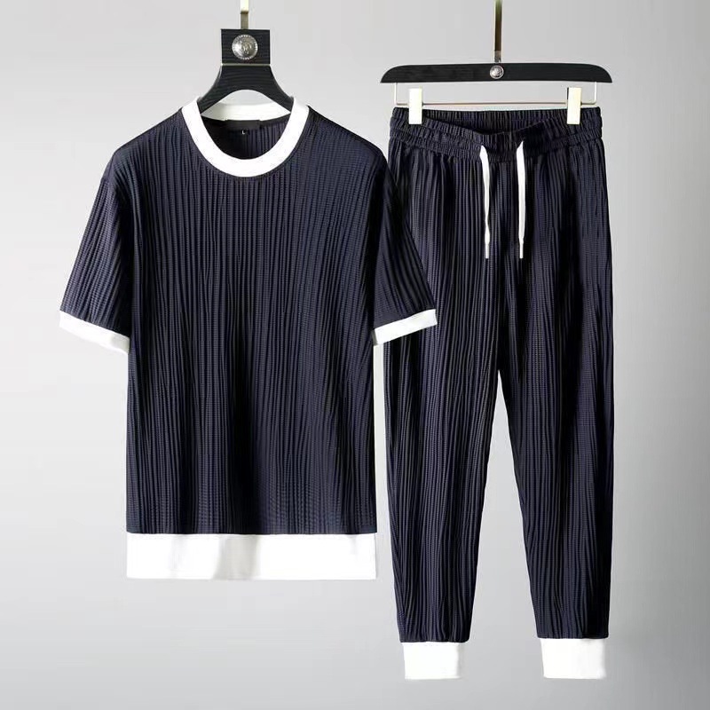 Pants Sets Sets Type 2 Pieces Set Quantity Men's Solid Color Pants Sets Men's Clothing