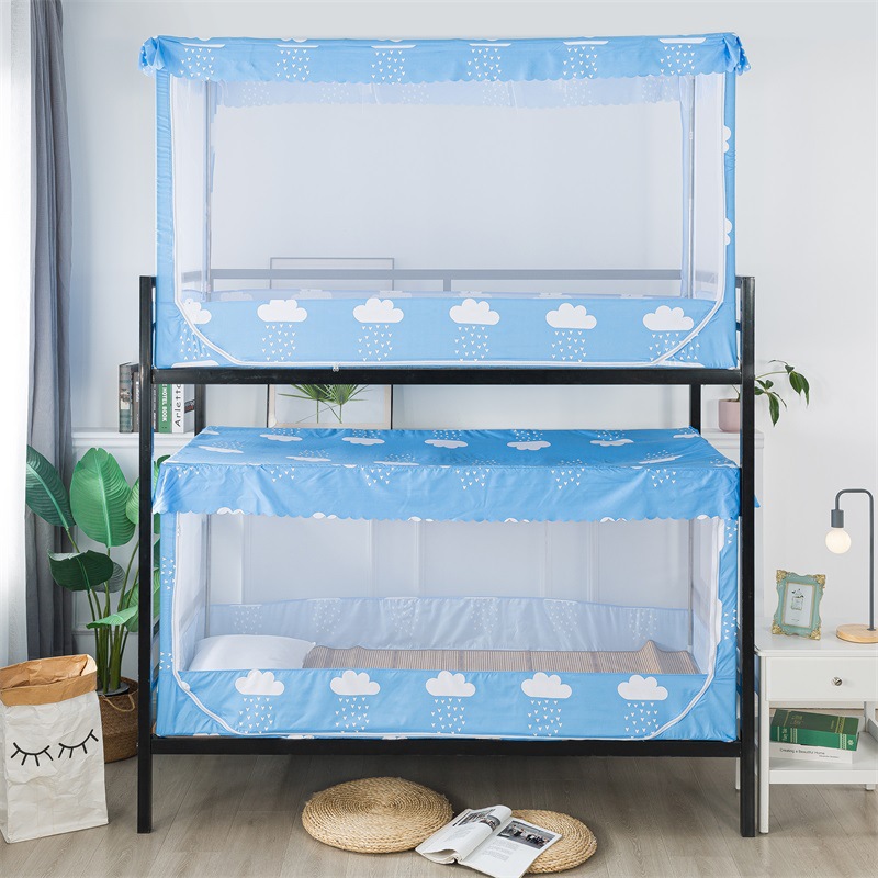 Mosquito Net for Single Bed in Student Dormitory, 2.1m m Bed Curtain, 1m Brackets for Upper and Lower Bunk, Anti-Mosquito for Infants and Children