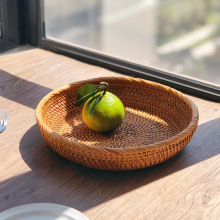 越南藤编托盘水果盘藤篮篮日式竹编面包筐点心篮子日式手工编织