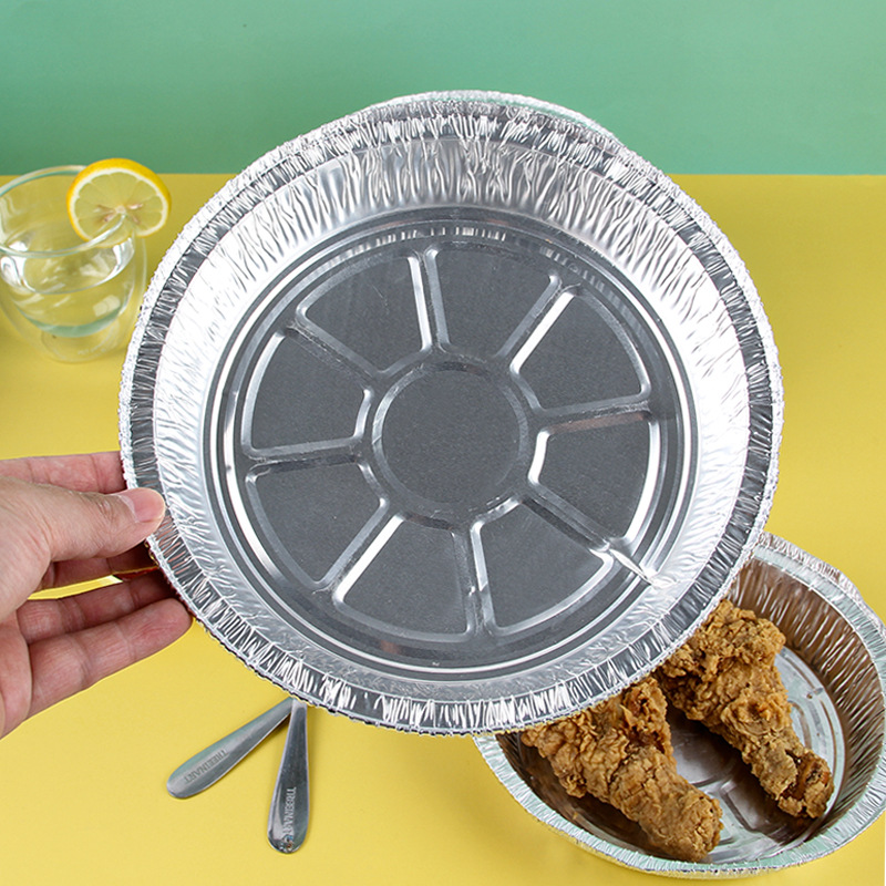 Air Fryer-Specific Aluminum Foil Tray Household Round Baking Plate Aluminum Foil Food Pan Non-Stick BBQ Plate