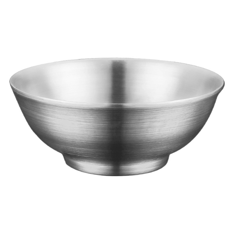 Xinfan 304 tazón de acero inoxidable de doble capa tazón de aislamiento térmico para niños cantina doméstica tazón de sopa de fideos dormitorio de estudiantes Tazón de arroz