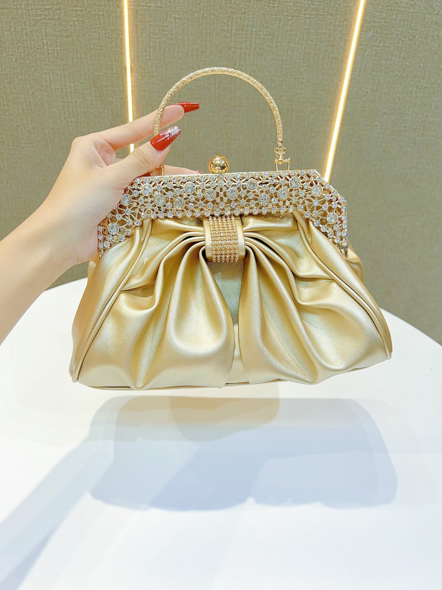 Modische Abendtasche Mit Strasssteinen Für Partys_voghion.com