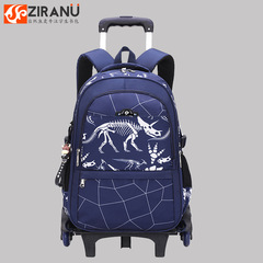 Natural Fish Cross-border New Style Wheeled School Bag for Boys, Fashionable Large Capacity, Detachable Dual-Shoulder Bag, Dropshipping One Piece