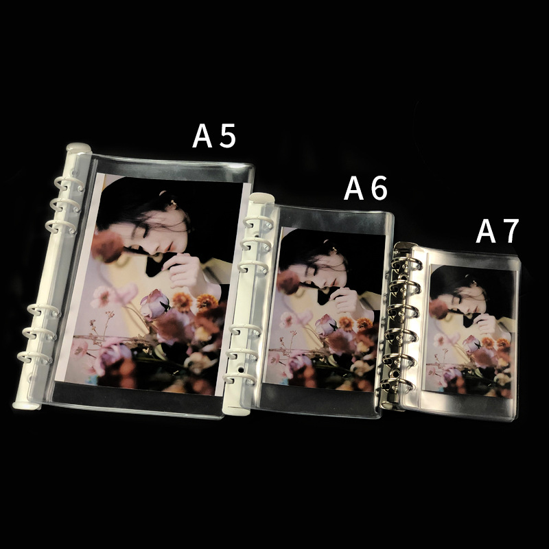 A5a6a7 bolsa de almacenamiento de hojas sueltas recarga de cuaderno libro de hojas sueltas de 6 agujeros accesorios transparentes libro de almacenamiento de diario en stock