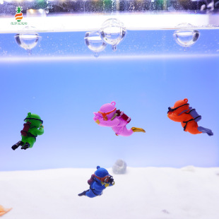 Popular Fish Tank Decoration Pieces, Blue Fat Diver, Aquarium Landscaping, Submersible Floating Scenery, Suspended Hanging Products