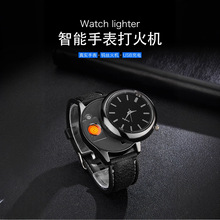 跨境充电创意礼品打火机手表打火机金属防风USB电子点烟器批发