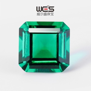 Wilson jewelry emerald gem ring face main stone square chamfer car flat Zambia emerald bare stone wholesale
