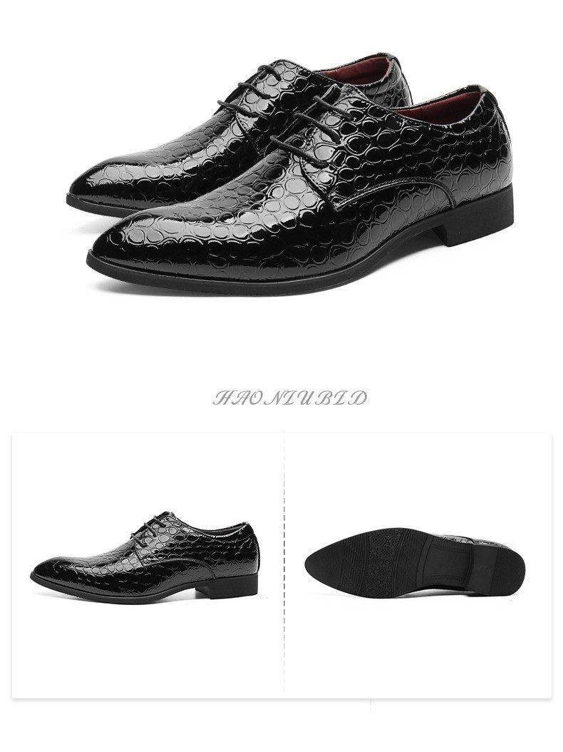 Bright-faced casual leather shoes men's business shoes trend big size all-matching pointy men's shoes_voghion.com