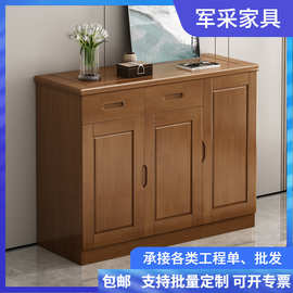 新中式实木鞋柜门厅柜阳台收纳鞋架现代简约家用门口大容量储物柜