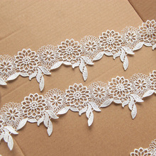 手工服装辅料 蕾丝 花朵牡丹繁花线条水溶丝线刺绣 花边 宽5.5cm